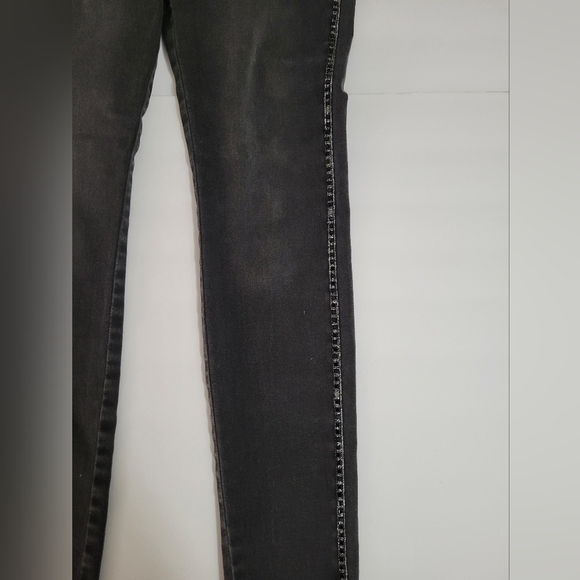 Jennifer Lopez Embellished Mcbling Black Grunge Jeggings - Picture 7 of 10